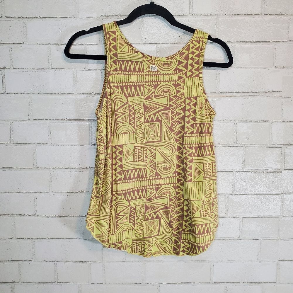 BOGO Billabong Yellow and Brown Geometric Tank Top
